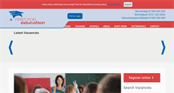 Desktop Screenshot of firstforeducation.co.uk